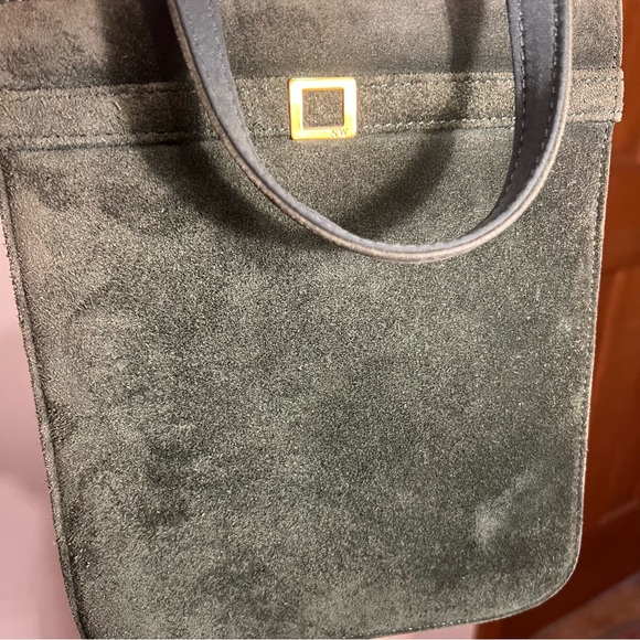 Nine West Emerald Green Velvety Crossbody Purse with Handles and Shoulder Strap - Picture 8 of 11